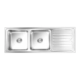 Nirali BG Kitchen Sink Silent Square Series Big 1550x545 mm (61x21½ inch) Glossy Finish Stainless Steel, Luxor-picture-23