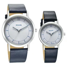 Sonata Pairs NS7712787046SL01P Unisex Analog Watch image 1