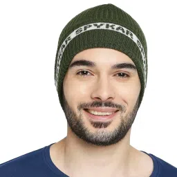 Spykar Olive Textured Beanies image 1