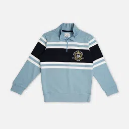 Pepe Jeans Kids Blue Striped Full Sleeves Sweatshirt image 1