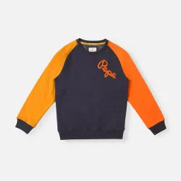 Pepe Jeans Kids Navy Graphic Print Full Sleeves Sweatshirt image 1