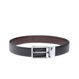 Crusset Black & Brown Textured Reversible Formal Belt for Men image 1