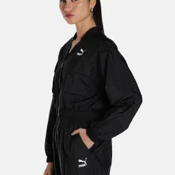 Puma Black Logo Print Sports Jacket image 4