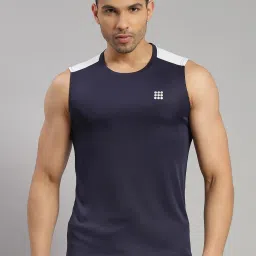 Rock.It Navy Blue Regular Fit Tank Tee image 1