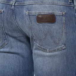 Wrangler Distress Mid Indigo Slim Fit Jeans image 4