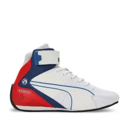 Puma Kids BMW MMS Kart Cat Mid Jr White & Pop Red Casual Sneakers image 1