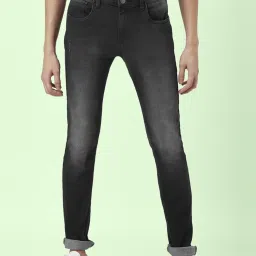 People by Pantaloons Dark Grey Slim Fit Distressed Jeans image 1