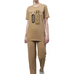 Vimal Jonney Beige Printed T-Shirt With Trackpants image 1