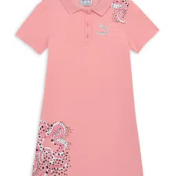 Puma Kids Smoothie Pink Cotton Printed Dress image 1
