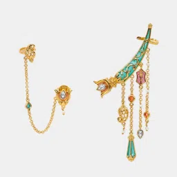 Shaya 925 Silver The Shaadi Diaries Gold Plated Sagai Shor Mismatch Earcuffs image 1