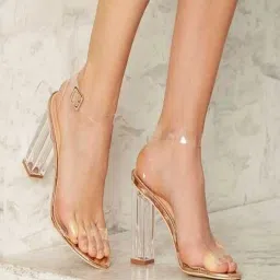 Shoetopia Women's Beige Ankle Strap Sandals image 1