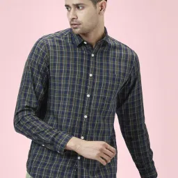 Urban Ranger by Pantaloons Green Cotton Slim Fit Checks Shirt image 1