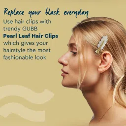GUBB Hair Clips for Women Pearl Leaf - Pack of 2 image 3