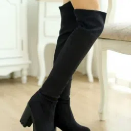 Shoetopia Women's Black Casual Booties image 1