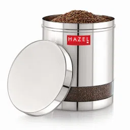 HAZEL Silver Stainless Steel Kitchen Storage Jar (2500 ml) - Set of 1 image 5