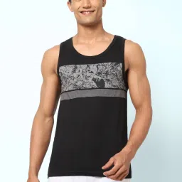 Ajile by Pantaloons Black Cotton Slim Fit Printed Vests image 1