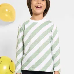 Pantaloons Junior Boys Bright White Striped T-Shirt-picture-33