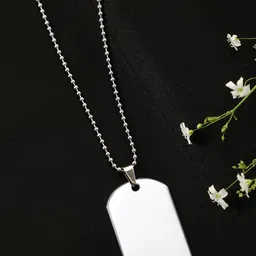 AQUASTREET Men Silver-Plated Dog Tag Pendant With Chain-picture-37