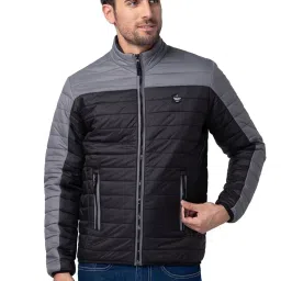 Being Human Black Regular Fit Colour Block Quilted Jacket image 1