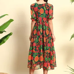 Umoly Self Design Fit & Flare Dress image 3