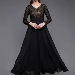 Miss Chase Black Lace Maxi Dress image 1
