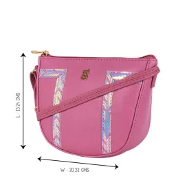 Baggit Pink Solid Medium Sling Handbag image 5
