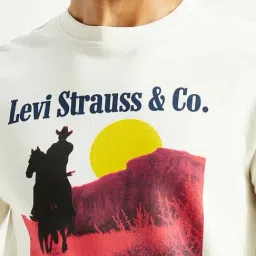 Levi's Men's Graphic Print Off-White Slim Fit Sweatshirt image 4