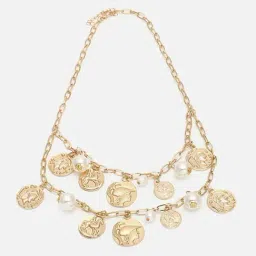 SOHI Gold Designer Necklace image 3