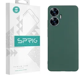 Sprig TPU Matte Back Cover for REALME C55 (Green) image 1