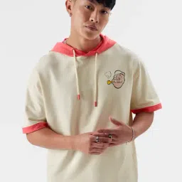 The Souled Store Multicolor Graphic Print Popeye: Thinking Hat Hooded T-Shirt-picture-14