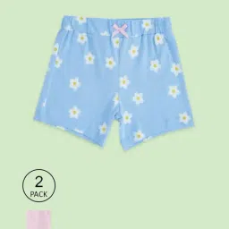 Pantaloons Baby Baby Blue & Pink Cotton Floral Print Shorts (Pack of 2)-picture-29