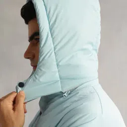 Thomas Scott Blue Regular Fit Checks Hooded Jacket image 5