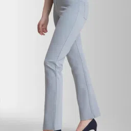 FableStreet Women LivIn Flared Solid Bootcut Trousers image 3