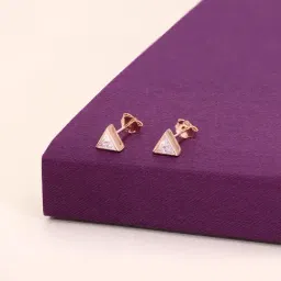 Kai Jewel Sterling Silver Big Stud s Tantalizing Triangles Casual Rose Gold Earrings for Women-image-34