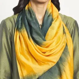 Fabindia Green & Yellow Tie & Dye Stole image 3