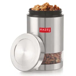 HAZEL Transparent Stainless Steel Kitchen Storage Jars (1300 ml) - Set of 2 image 5