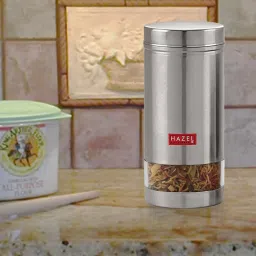 HAZEL Silver Stainless Steel Storage Container (950 ml) - Set of 1 image 1