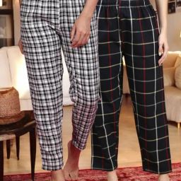 Kryptic White & Charcoal Cotton Relaxed Fit Printed Lounge Pant - Pack of 2-picture-31
