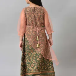 Aurelia Kids Green Floral Print Dress image 2