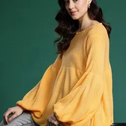 DressBerry Acrylic Puff Sleeves Pullover-image-31
