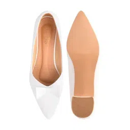 Shoetopia Women's White Casual Pumps image 3