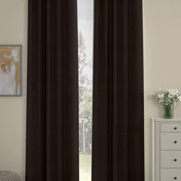ROSARA HOME Set of 2 Brown Door Curtains-image-86