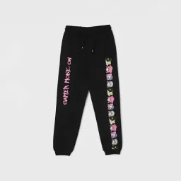 Fame Forever by Lifestyle Kids Black Cotton Printed Trackpants-picture-16