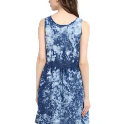 StyleStone Blue Printed Fit & Flare Dress image 2