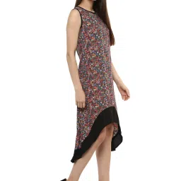 StyleStone Multicolor Floral Print High Low Dress image 3