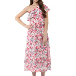 StyleStone White Floral Print Fit & Flare Dress image 1