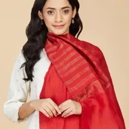Fabindia Red Striped Stole image 3