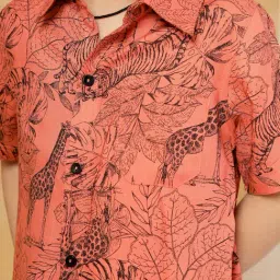 Budding Bees Girls Peach Regular Fit Shirt image 3