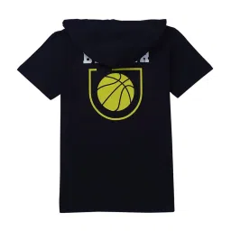 Gini & Jony Kids Green & Black Cotton Color Block T-Shirt image 4