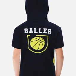 Gini & Jony Boys Green & Black Cotton Color Block T-Shirt image 2